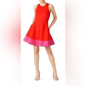 Kate Spade Colorblock Sleeveless Dress - Red and Pink